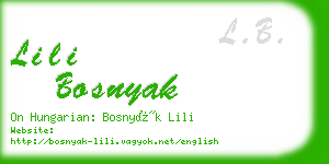 lili bosnyak business card